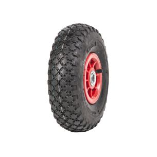 Wheel 4" Plastic Narrow White 3/4" FB Rim 300-4 4ply Diamond Tyre W108 Deestone