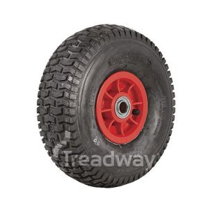 Wheel 4" Plastic Red 3/4" FB Rim 11x400-4 4ply Turf Tyre W130 Deestone