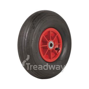Wheel 6" Plastic Red 3/4" FB Rim 400-6 4ply Rib Tyre W104 Deestone