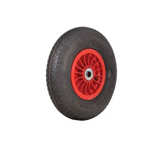 Wheel 2.50-8" Plastic Red 1" FB Rim 480/400-8 4ply Barrow Tyre W110 Deestone