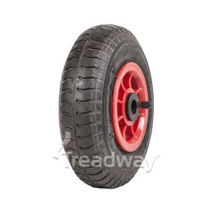 Wheel 4" Plastic Red 3/4" Bush Rim 250-4 4ply Industrial Tyre W102 Deestone
