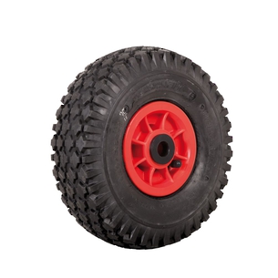 Wheel 4" Plastic Red 3/4" Bush Rim 410/350-4 4ply Diamond Tyre W108 Deestone