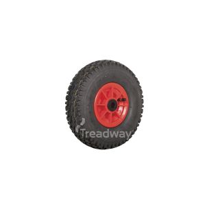 Wheel 5" Plastic Red 3/4" Bush Rim 410/350-5 4ply Diamond Tyre W108