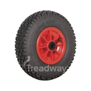Wheel 6" Plastic Red 3/4" Bush Rim 410/350-6 4ply Diamond Tyre W108
