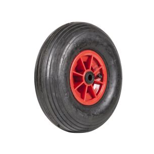 Wheel 2.50-8" Plastic Red 1" Bush Long Rim 480/400-8 4ply Rib Tyre W104