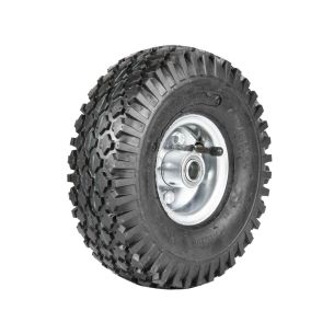 Wheel 2.50-4" 2pc Zinc 3/4" FB Rim 410/350-4 4ply Diamond Tyre W108 +T Deestone