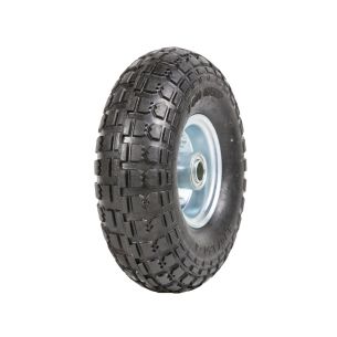 Wheel 2.50-4" 2pc Zinc 3/4" FB Rim 410/350-4 Solid Rubber Tyre W106