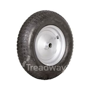 Wheel 8" Silver 1" Plain Rim 480/400-8 4ply Barrow Tyre W110 Deestone
