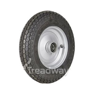 Wheel 2.50-8" Silver 25mm BB Rim 350-8 4ply Univ Tyre W118 Deestone