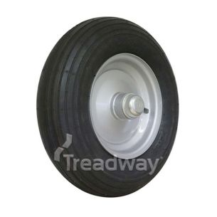 Wheel 2.5-8" Silver 25mm NSK BB/seal Rim 480/400-8 2ply Rib Tyre W104