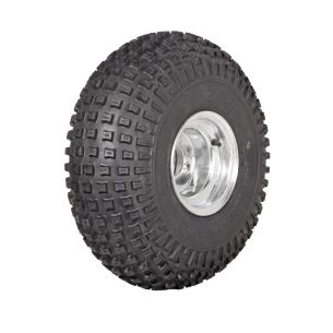 Wheel 5.375-8" Galv 4x4" PCD Rim 20x7-8 4ply Knobby Tyre W136 Deestone