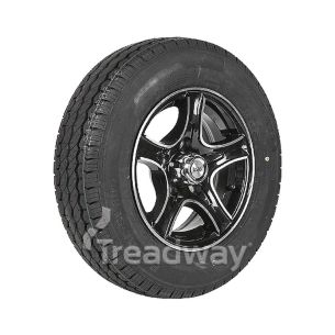 Wheel 14x5.5" Alloy Razor Black 5x4.5" PCD Rim 215/75R14C 8ply Tyre WR082