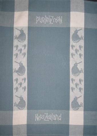"Kiwi" tea towel Grey/White. CODE: S780/GRY.