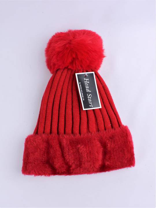 Headstart  wool viscose fleece lined beanie red  Style : HS/4750RED