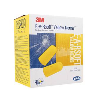 3M EARsoft Yellow Neons Large Uncorded Ear Plugs 200 PR