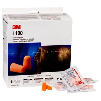 3M 1100 Uncorded Foam Earplugs -200-Box