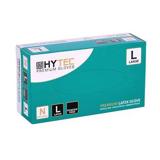 Hytec Natural Latex Powder Free Disposable Gloves (pkt/100)