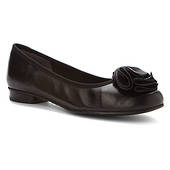 Mark Lemp Classic Melissa Black Flat Dress Shoe in a W and WW Width