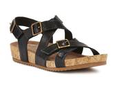 Walking Cradle Pacific Black Sandal in a W and WW Width
