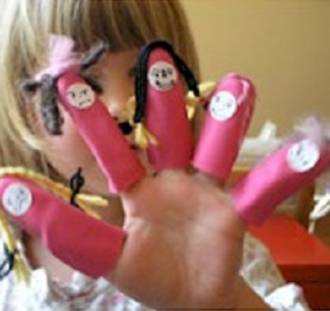 Rubber glove finger puppets