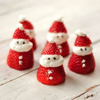 Festive strawberry Santas