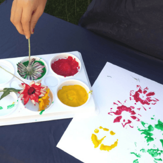 Painting with Nature Activity - Toddler at Play