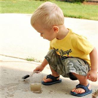 Painting with Water - a Fun, Outdoor Activity for Kids