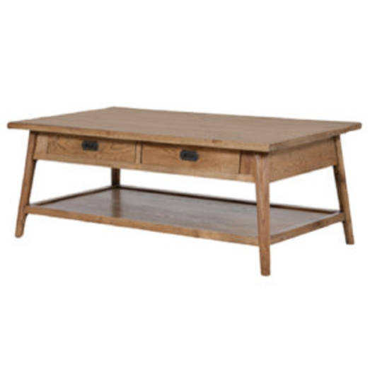 Antique Natural Two Drawer Coffee Table