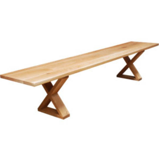 American Oak X-Leg Bench Seat NZ Made