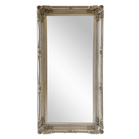 Antique Silver Ornate Mirror Large