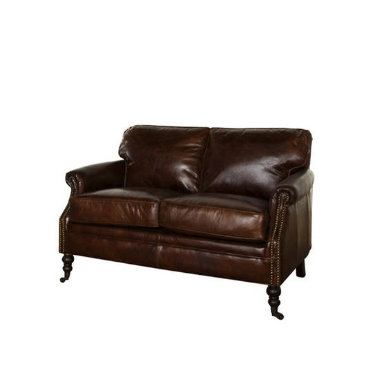 Sandringham Aged Italian Leather 2 Seater