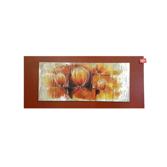 Flower Metal Artwork Red Frame