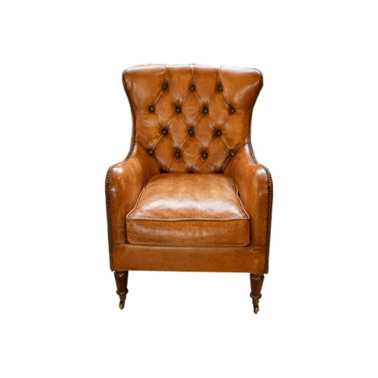 Bordeaux Arm Chair - Antique Light Brown Leather