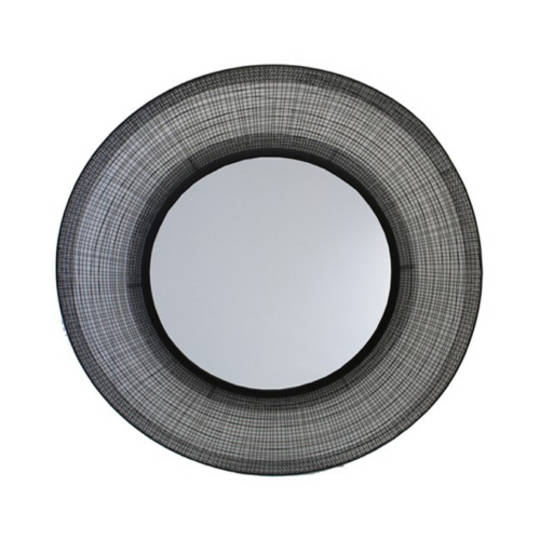 Black Metal Round Mirror