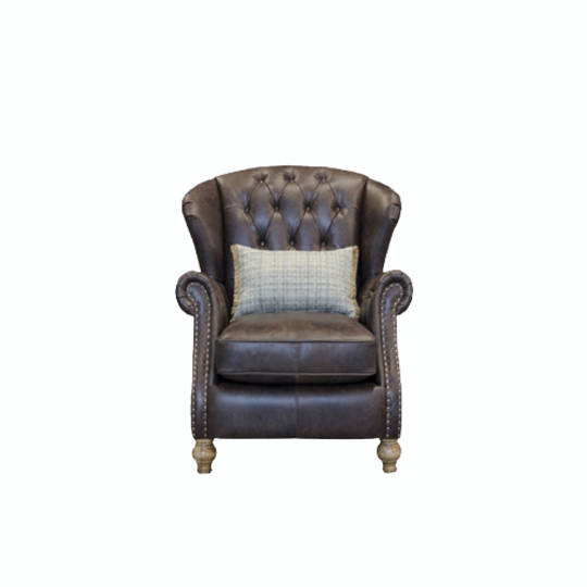 Bloomsbury Wing Chair Cal Smoke Leather