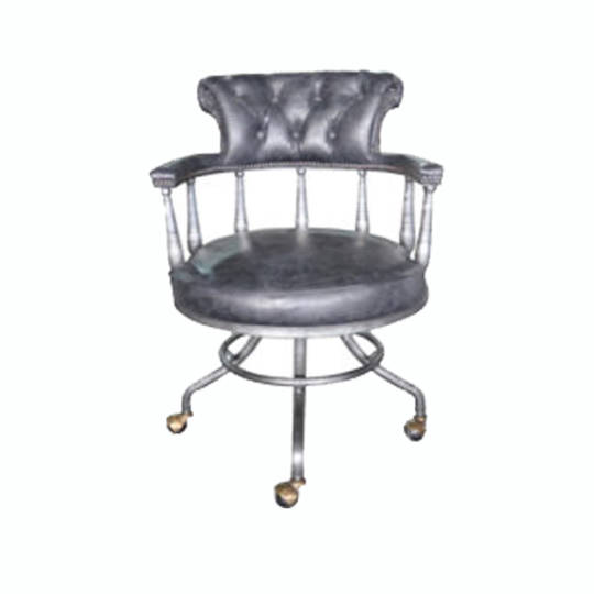 Captains Vintage Leather Office Chair Black