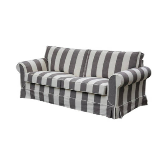 Delray 3 Seater Sofa Striped Dark Grey