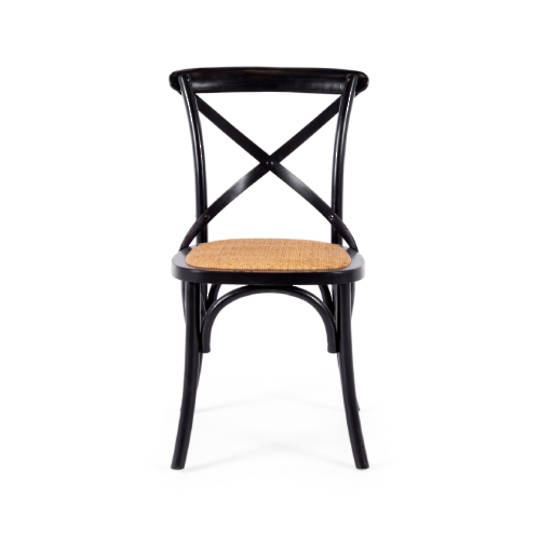 Freya X-Back Chair Aged Black Rattan Seat