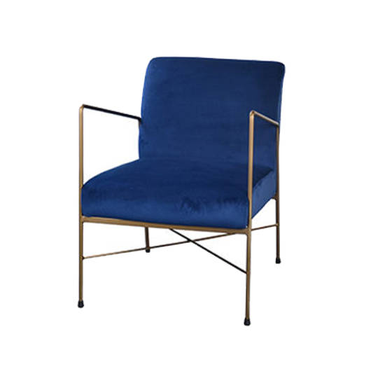 Geneva Velvet Chair Navy