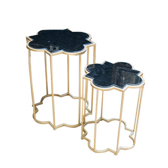 Gold & Black Marble Tables Set of 2