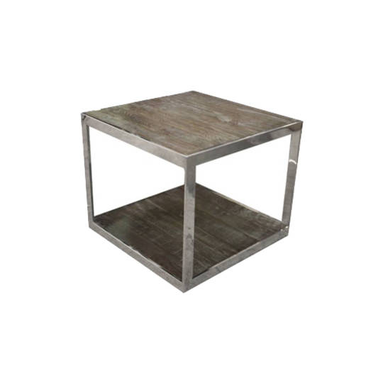 Hamstead Side Table Stainless Steel With Heritage Oak