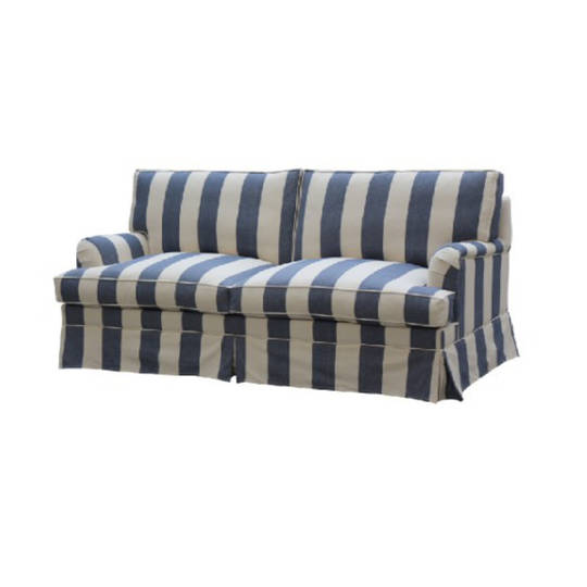 Louis Feather Filled 3 Seater Blue Stripe