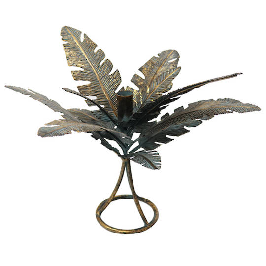 Leaf Candleholder Verdigris