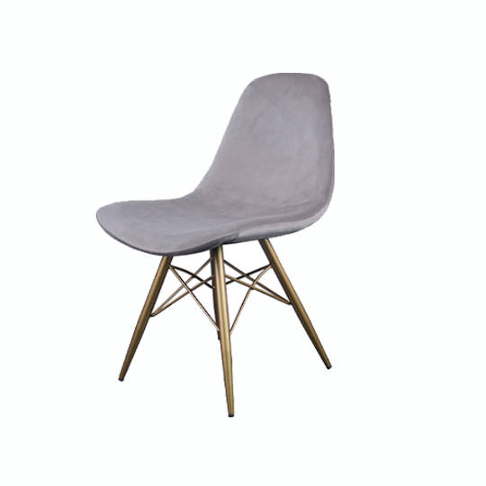 Naples Dining Chair Grey Velvet