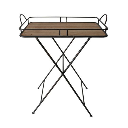 Metal & Wood Tray Table