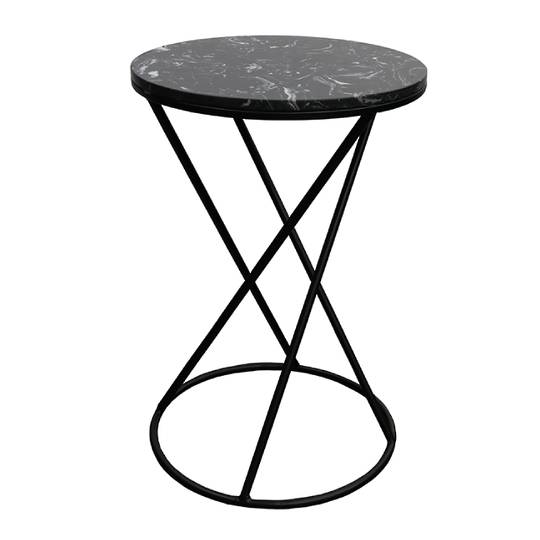 Menorca Side Table Black Marble