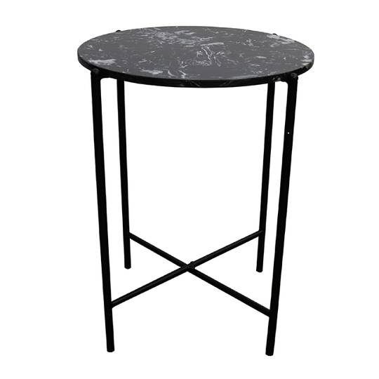 Crete Side Table Black Marble