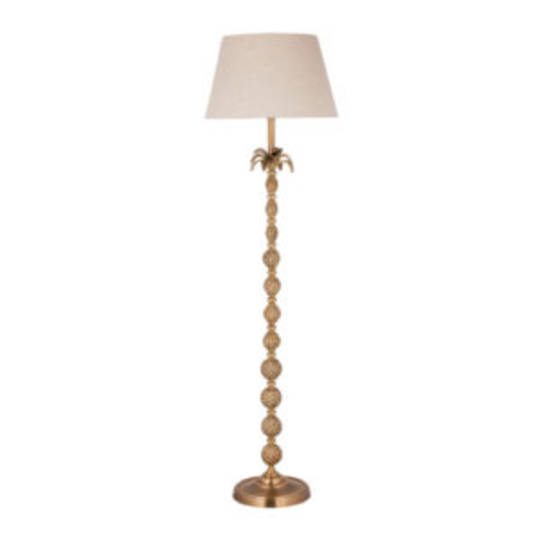 Pineapple Floor Lamp Brass Base with Linen Shade