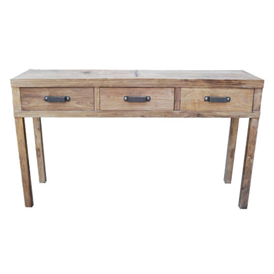 Recycled Elm 3 Drawer Hall Table