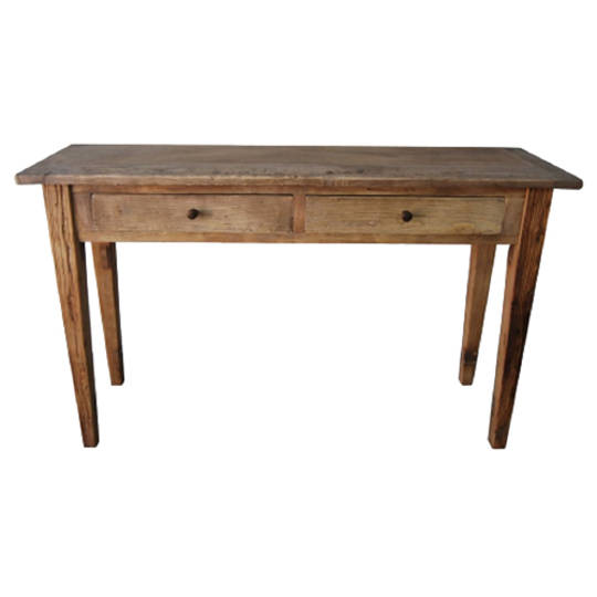 Recycled Elm French 2 Drawer Console Table